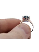 Vintage style Ring Aquamarine Sterling silver rose gold plated vrc157rp